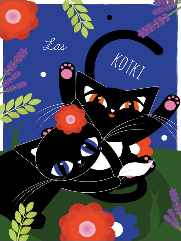 LasKotki niebieskie - plakat Wymiar do wyboru: 21x29,7 cm