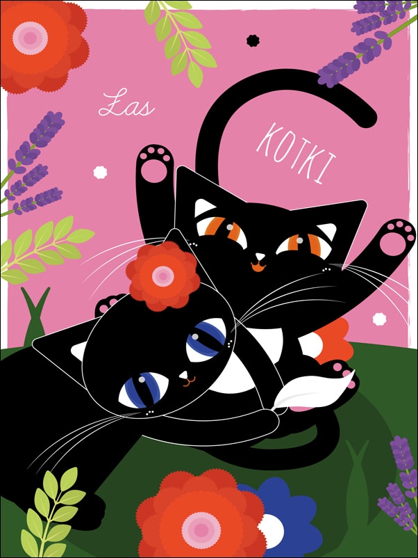 LasKotki różowe - plakat Wymiar do wyboru: 40x60 cm