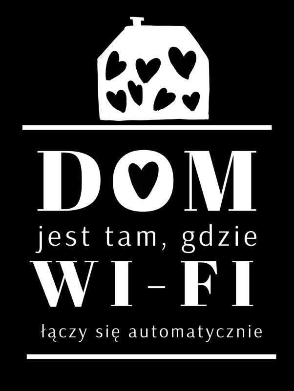 wifi serca black - plakat Wymiar do wyboru: 70x100 cm