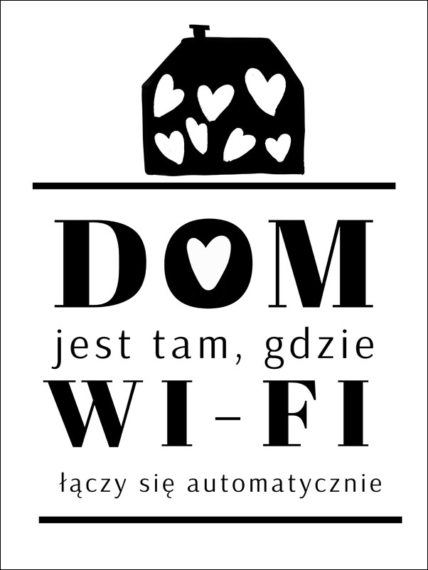 wifi serca - plakat Wymiar do wyboru: 50x70 cm
