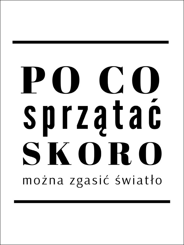 po co sprzątać - plakat Wymiar do wyboru: 50x70 cm