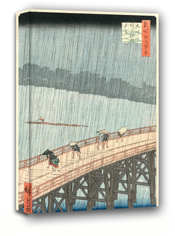 Zdjęcia - Obraz Bridge Sudden Shower over Shin-Ōhashi  and Atake, Hiroshige -  na płót 