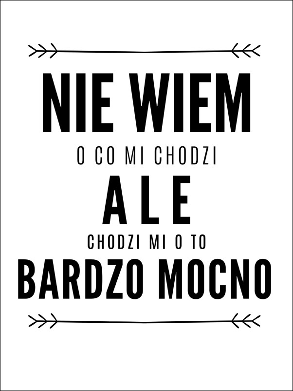 nie wiem o co mi chodzi - plakat Wymiar do wyboru: 50x70 cm