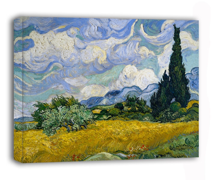 Pole pszenicy z cyprysami - Vincent van Gogh - obraz na płótnie Wymiar do wyboru: 100x70 cm