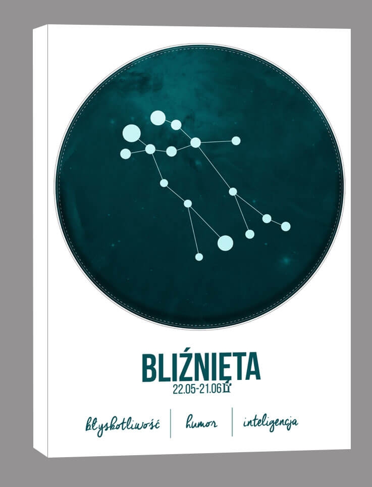 Znak zodiaku, Bliźnięta - obraz na płótnie Wymiar do wyboru: 30x40 cm