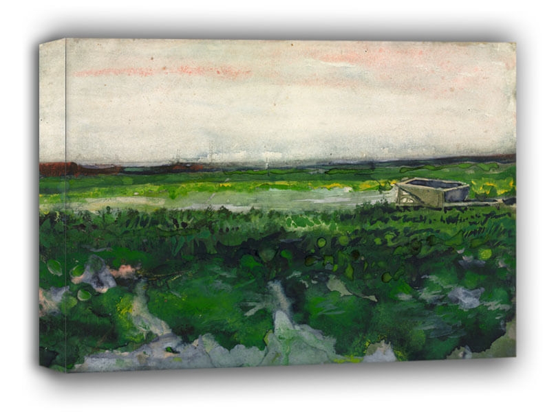 Фото - Картина Vincent Van Gogh, Landscape with Wheelbarrow - obraz na płótnie Wymiar do 
