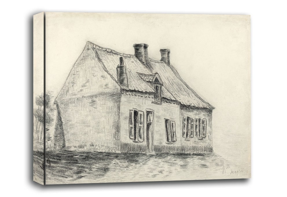 Zdjęcia - Obraz Vincent The Magrot House, Cuesmes,  van Gogh -  na płótnie Wymiar do w 