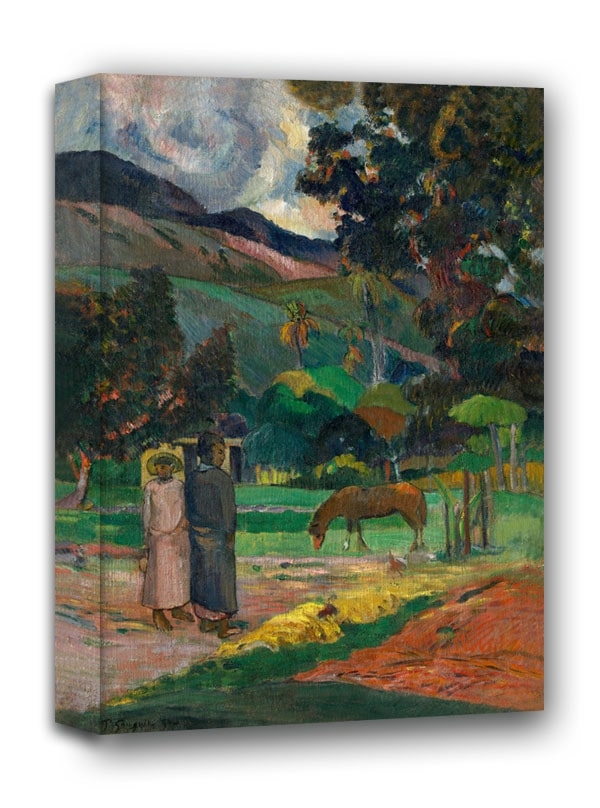 Фото - Картина Tahitian Landscape, Paul Gauguin - obraz na płótnie Wymiar do wyboru: 30x4