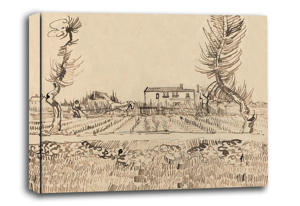 Ploughman in the Fields near Arles, Vincent van Gogh - obraz na płótnie Wymiar do wyboru: 30x20 cm