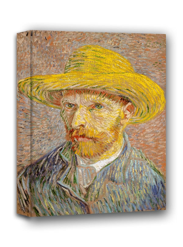 Фото - Картина Vincent Autoportret w Kapeluszu Słomkowym,  van Gogh - obraz na płótnie Wym 