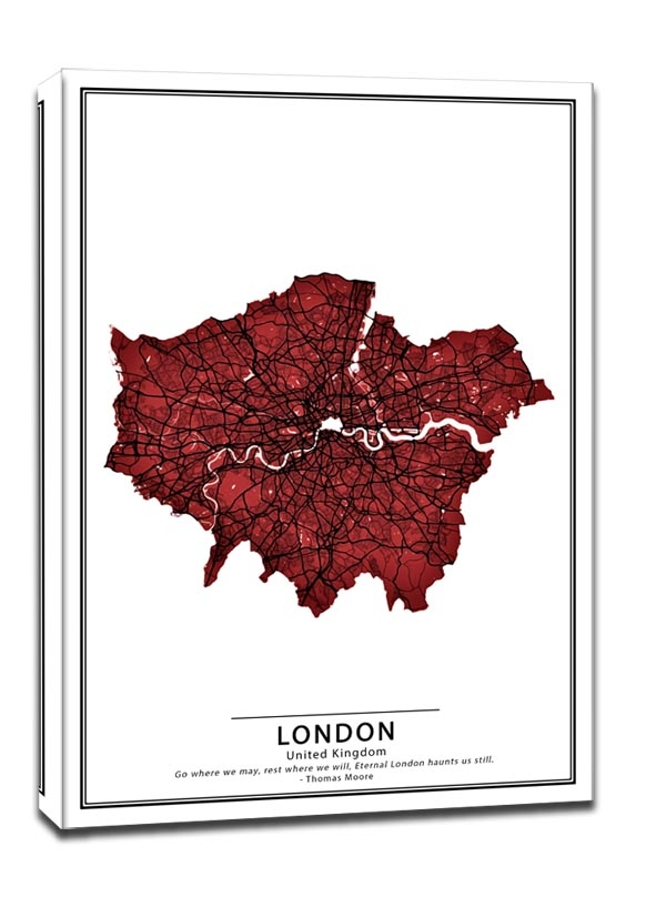 Crimson Cities, London - obraz na płótnie Wymiar do wyboru: 70x100 cm