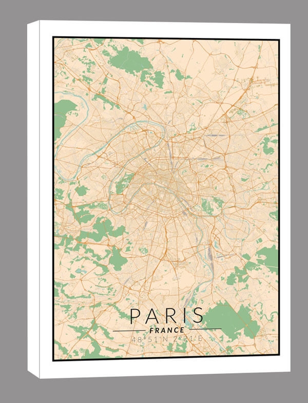 Paris mapa kolorowa - obraz na płótnie Wymiar do wyboru: 50x70 cm