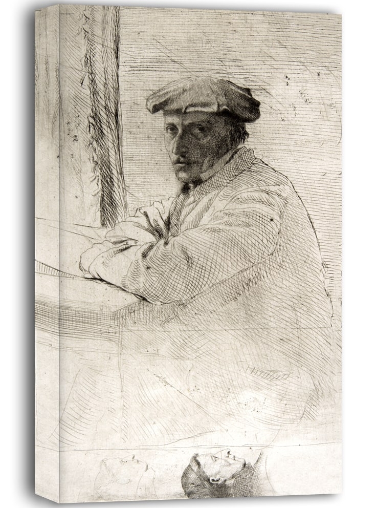 The Engraver Joseph Tourny, Edgar Degas - obraz na płótnie Wymiar do wyboru: 40x50 cm