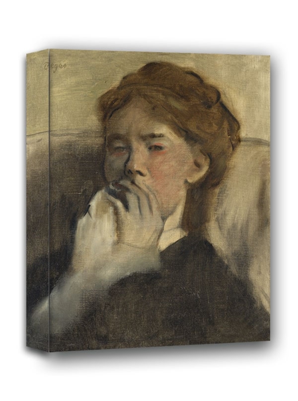 Young Woman with Her Hand over Her Mouth, Edgar Degas - obraz na płótnie Wymiar do wyboru: 30x40 cm