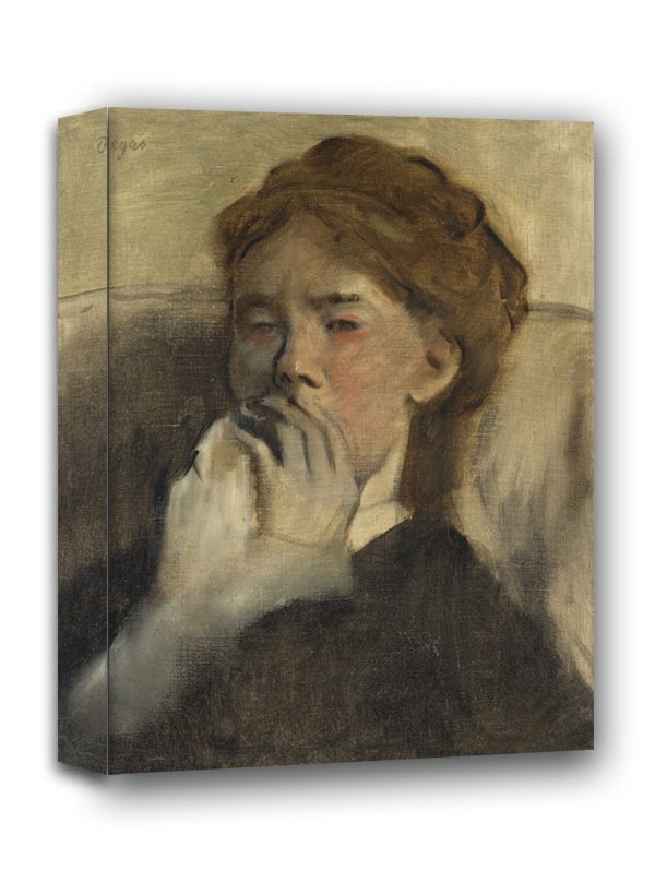 Young Woman with Her Hand over Her Mouth, Edgar Degas - obraz na płótnie Wymiar do wyboru: 50x70 cm