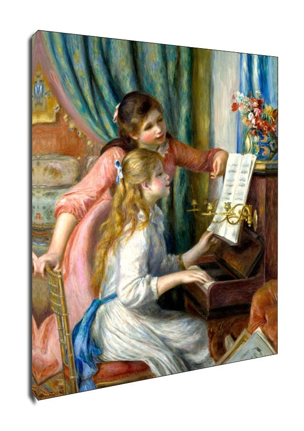 Two Young Girls at the Piano, Auguste Renoir - obraz na płótnie Wymiar do wyboru: 60x80 cm