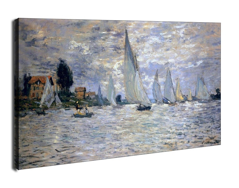 The boats regatta at argenteuil, Claude Monet - obraz na płótnie Wymiar do wyboru: 50x40 cm