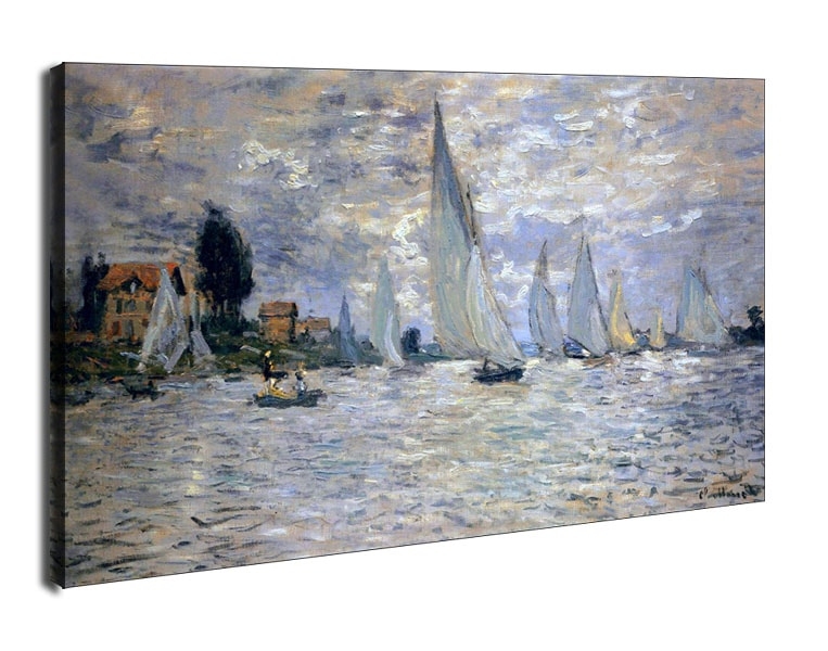 The boats regatta at argenteuil, Claude Monet - obraz na płótnie Wymiar do wyboru: 70x50 cm