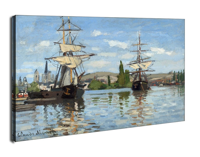 Ships Riding on the Seine at Rouen, Claude Monet - obraz na płótnie Wymiar do wyboru: 60x40 cm