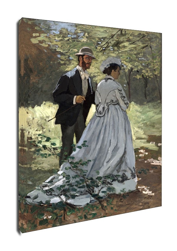 Bazille and Camille (Study for Déjeuner sur l'Herbe), Claude Monet - obraz na płótnie Wymiar do wyboru: 70x100 cm