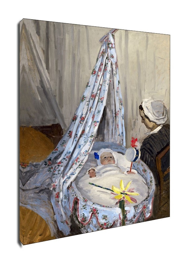 Zdjęcia - Obraz Artist The Cradle Camille with the  s Son Jean, Claude Monet -  na płó 