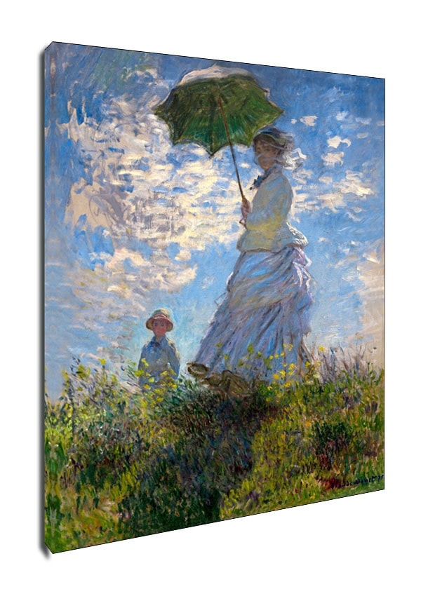 Фото - Картина Claude Monet The promenade woman with a parasol,  - obraz na płótnie Wymiar 