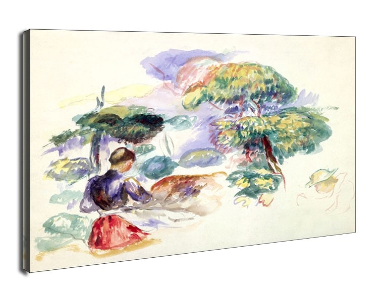 Landscape with a Girl, Auguste Renoir - obraz na płótnie Wymiar do wyboru: 50x40 cm