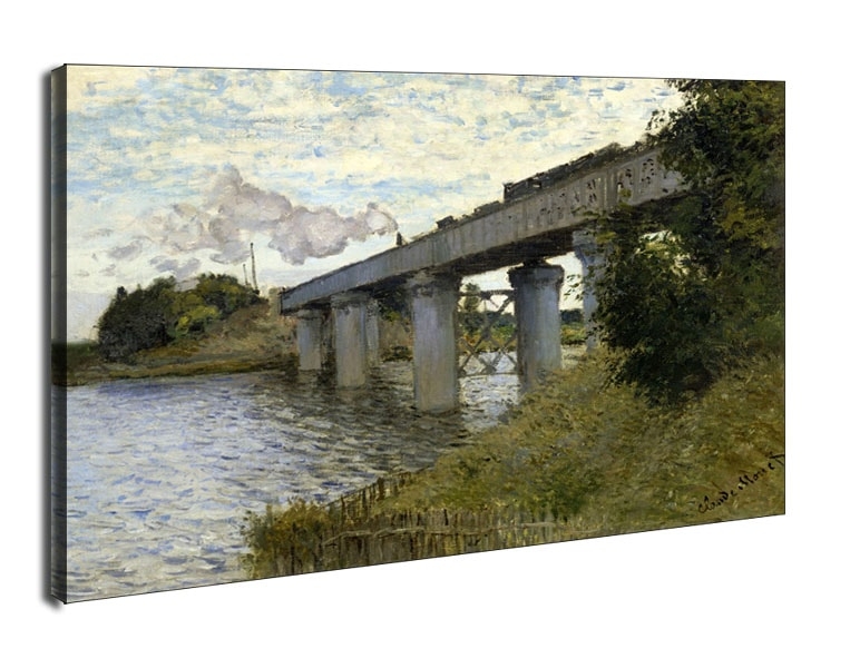 The railroad bridge in argenteuil, Claude Monet - obraz na płótnie Wymiar do wyboru: 120x90 cm