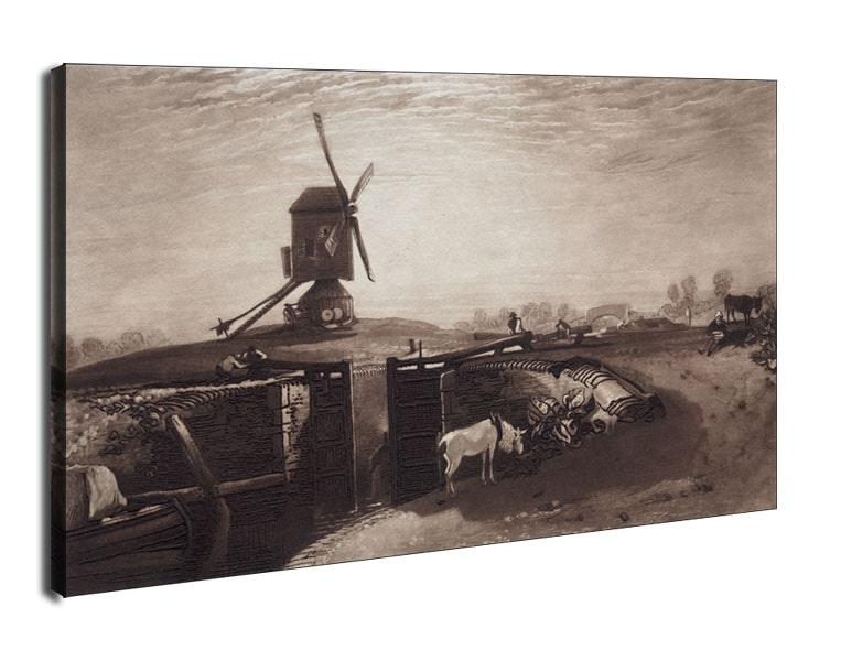 Фото - Картина Windmill Liber Studiorum  and Lock, William Turner - obraz na płótnie Wymia 