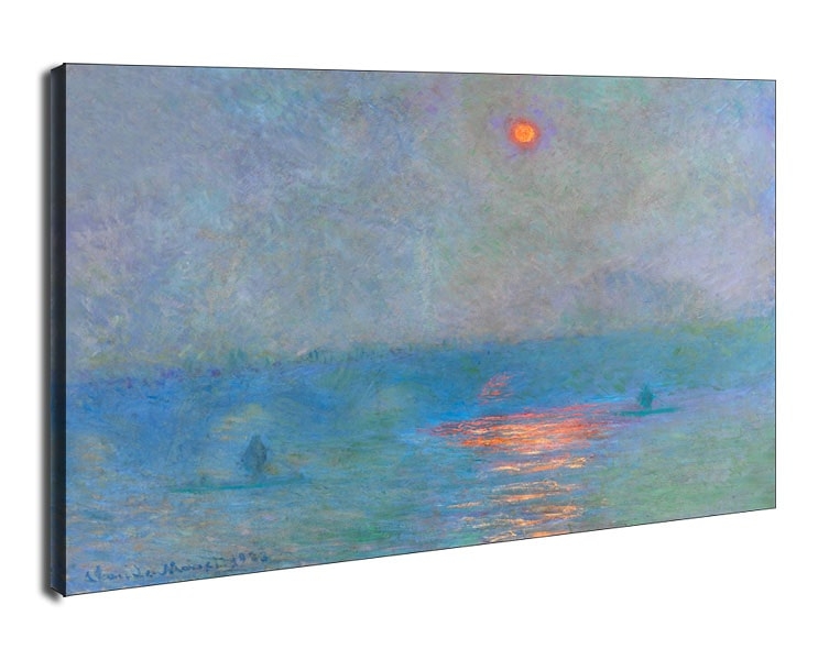 Waterloo bridge sunlight in the fog, Claude Monet - obraz na płótnie Wymiar do wyboru: 120x90 cm