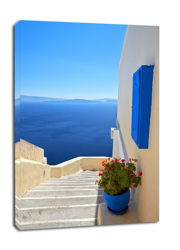 Grecja. Santorini. - obraz na płótnie Wymiar do wyboru: 30x40 cm