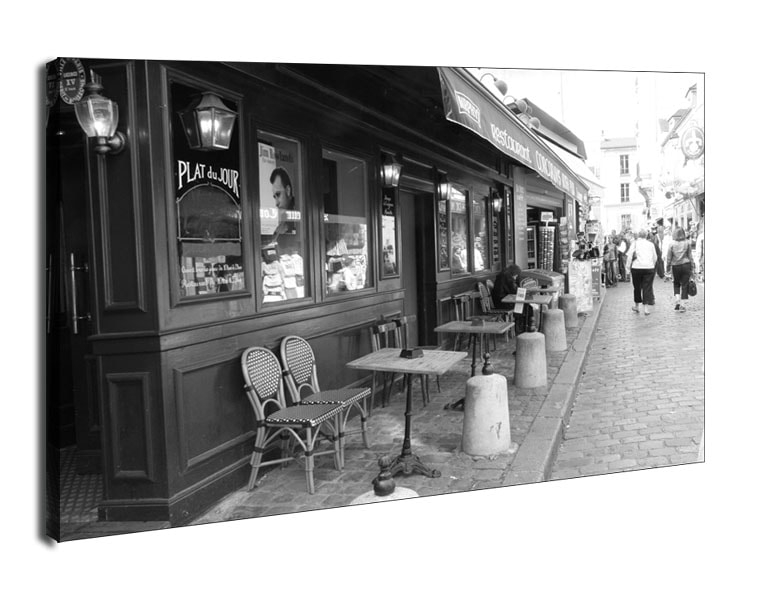 Paryż Montmartre. Kawiarnia. - obraz na płótnie Wymiar do wyboru: 50x40 cm