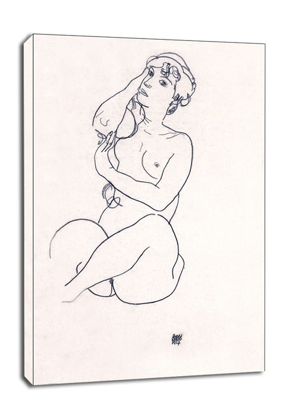 Nude, Egon Schiele - obraz na płótnie Wymiar do wyboru: 20x30 cm