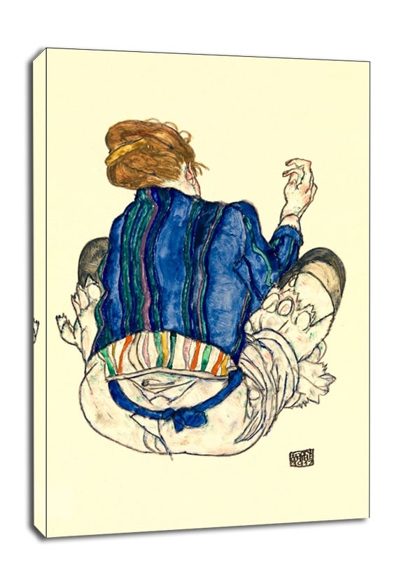 Seated Woman, Back View, Egon Schiele - obraz na płótnie Wymiar do wyboru: 50x70 cm