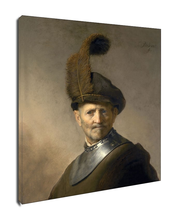 An Old Man in Military Costume, Rembrandt - obraz na płótnie Wymiar do wyboru: 60x80 cm