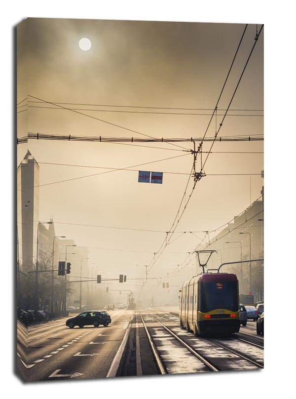 Warszawa We mgle - obraz na płótnie Wymiar do wyboru: 40x50 cm