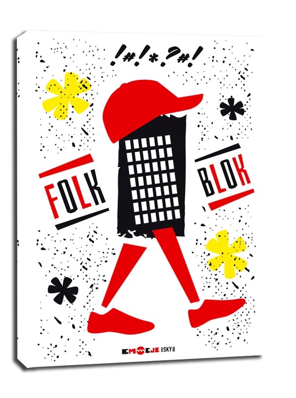 Blok Folk - obraz na płótnie Wymiar do wyboru: 90x120 cm