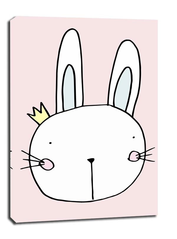 Królik scandi róż - obraz na płótnie Wymiar do wyboru: 61x91,5 cm