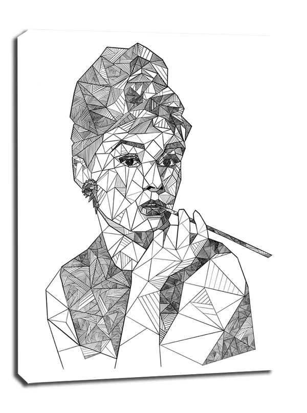 Geometryczna Audrey Hepburn - obraz na płótnie Wymiar do wyboru: 20x30 cm