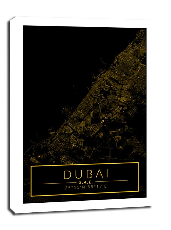 Dubai mapa złota - obraz na płótnie Wymiar do wyboru: 40x50 cm