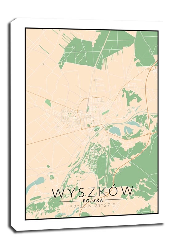 Фото - Картина Wyszków mapa kolorowa - obraz na płótnie Wymiar do wyboru: 20x30 cm