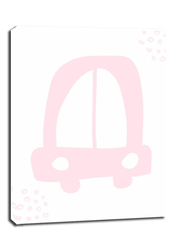 Różowe auto - obraz na płótnie Wymiar do wyboru: 30x40 cm