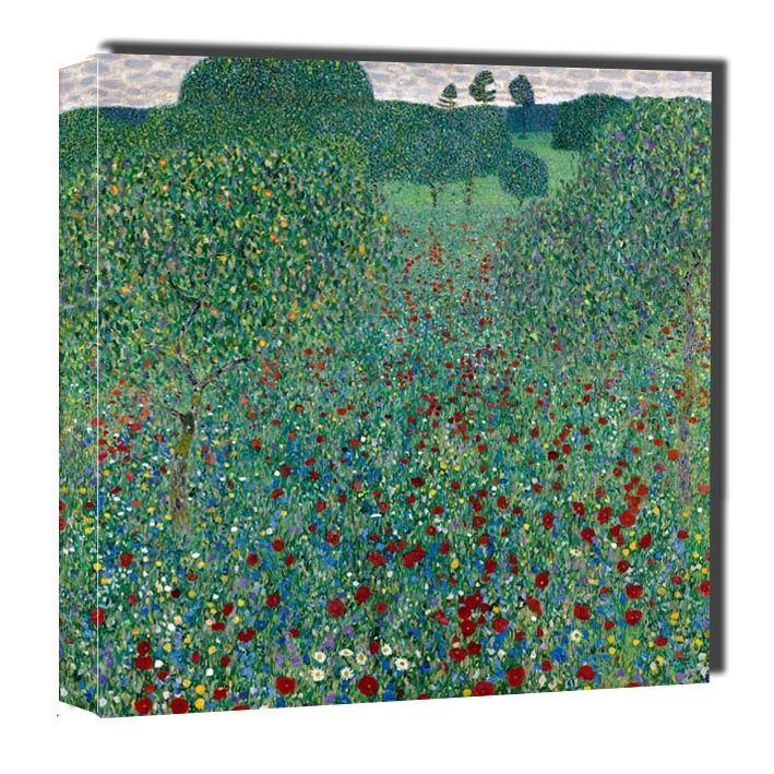 Zdjęcia - Obraz Makowe pole, Gustav Klimt -  na płótnie Wymiar do wyboru: 50x50 cm