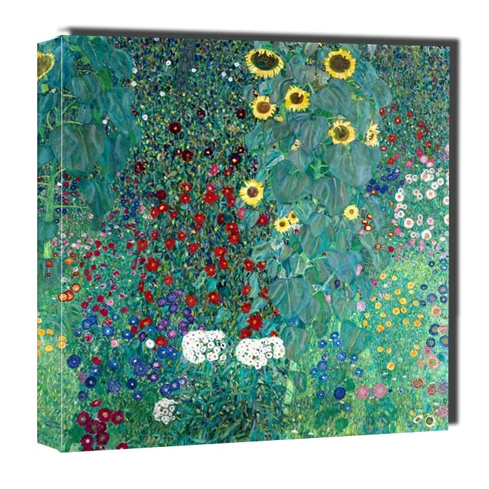 Ogród wiejski ze słonecznikami, Gustav Klimt - obraz na płótnie Wymiar do wyboru: 60x60 cm