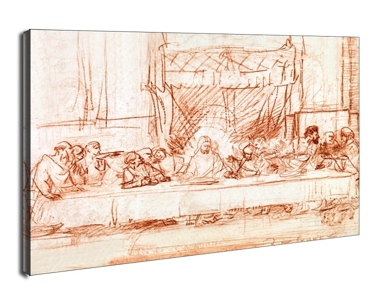 The Last Supper, after Leonardo da Vinci, Rembrandt - obraz na płótnie Wymiar do wyboru: 50x40 cm