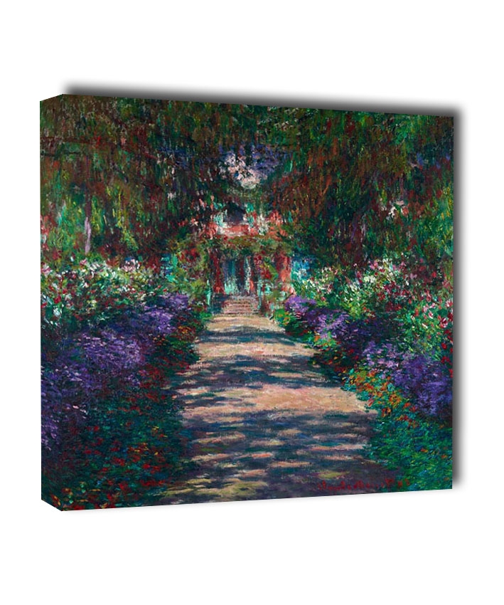 Eine Allee in Monets Garten in Giverny, Claude Monete - obraz na płótnie Wymiar do wyboru: 50x50 cm