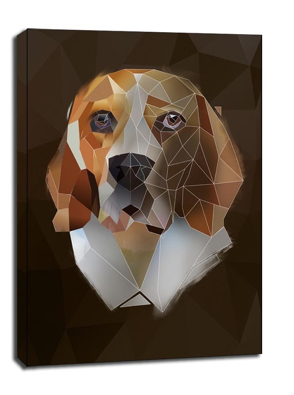Beagle, ciemne tło - obraz na płótnie Wymiar do wyboru: 61x91,5 cm