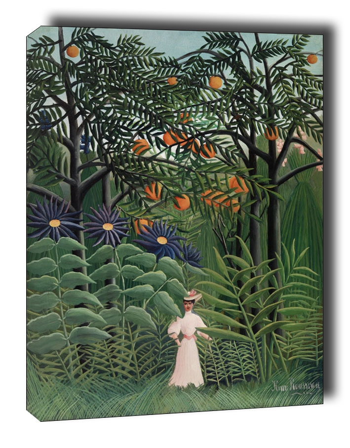 Woman Walking in an Exotic Forest, Henri Rousseau - obraz na płótnie Wymiar do wyboru: 61x91,5 cm