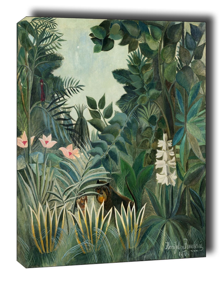 Zdjęcia - Obraz The Equatorial Jungle, Henri Rousseau -  na płótnie Wymiar do wyboru: