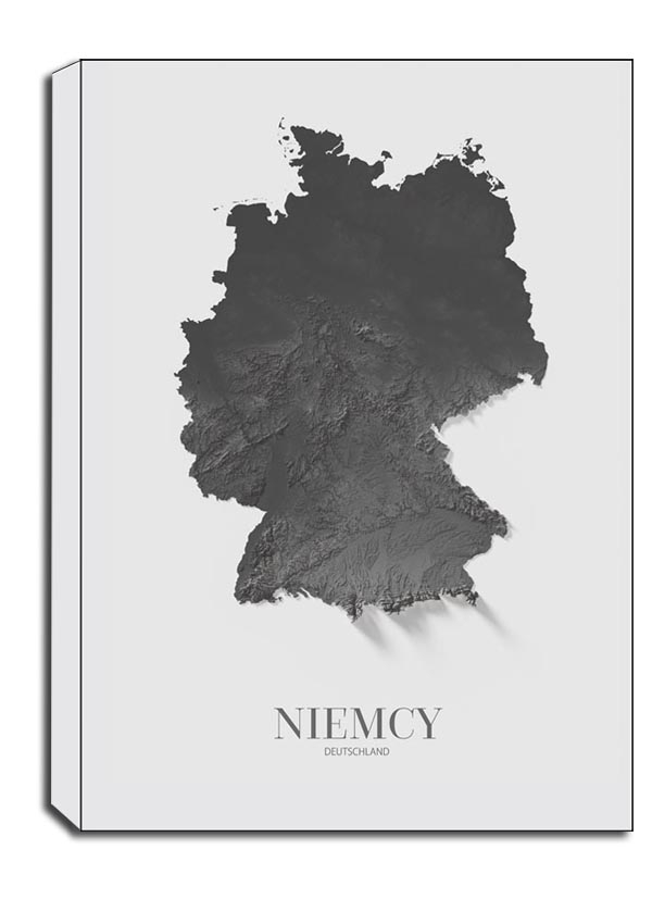Niemcy, mapa grafitowa - obraz na płótnie Wymiar do wyboru: 90x120 cm